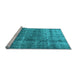 Sideview of Machine Washable Persian Light Blue Traditional Rug, wshtr2907lblu