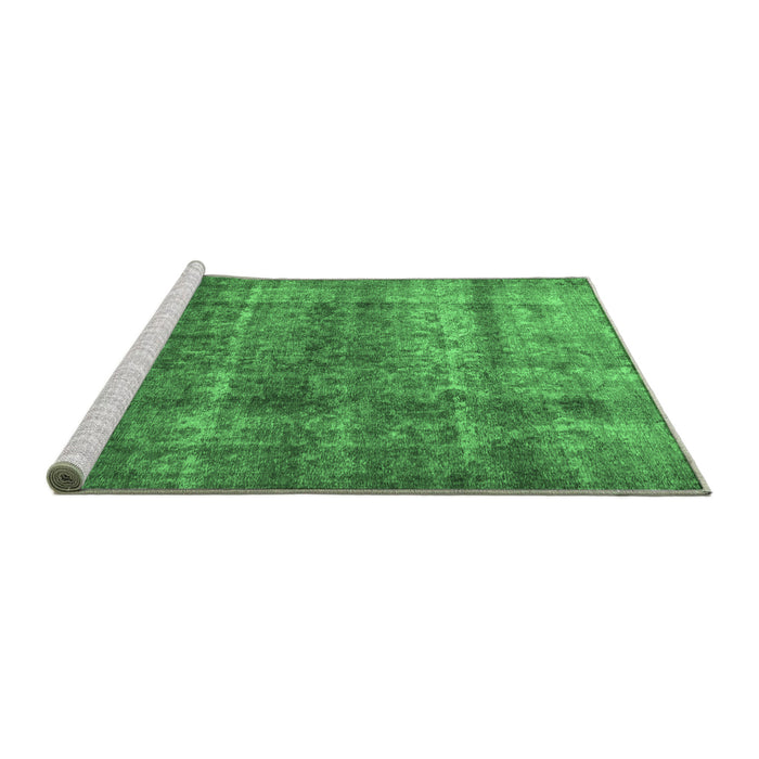 Sideview of Machine Washable Persian Emerald Green Traditional Area Rugs, wshtr2907emgrn