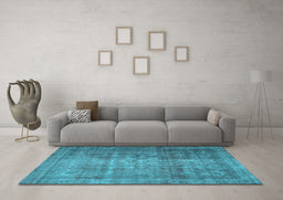 Machine Washable Persian Light Blue Traditional Rug in a Living Room, wshtr2908lblu