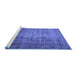 Sideview of Machine Washable Persian Blue Traditional Rug, wshtr2908blu