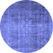 Round Persian Blue Traditional Rug, tr2908blu