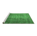 Sideview of Machine Washable Persian Emerald Green Traditional Area Rugs, wshtr2908emgrn