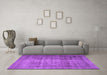 Machine Washable Persian Purple Traditional Area Rugs in a Living Room, wshtr2908pur