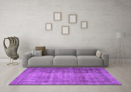 Machine Washable Persian Purple Traditional Area Rugs in a Living Room, wshtr2908pur
