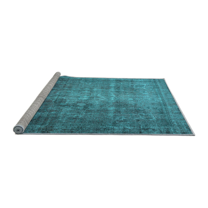 Sideview of Machine Washable Persian Light Blue Traditional Rug, wshtr2908lblu