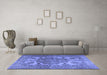 Machine Washable Persian Blue Traditional Rug in a Living Room, wshtr2909blu