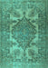 Machine Washable Persian Turquoise Traditional Area Rugs, wshtr2909turq