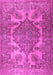 Machine Washable Persian Pink Traditional Rug, wshtr2909pnk