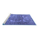 Sideview of Machine Washable Persian Blue Traditional Rug, wshtr2909blu