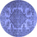 Round Persian Blue Traditional Rug, tr2909blu