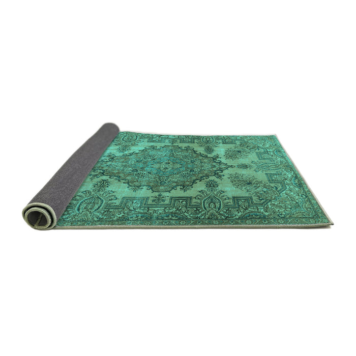 Sideview of Persian Turquoise Traditional Rug, tr2909turq