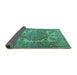Sideview of Persian Turquoise Traditional Rug, tr2909turq