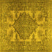 Square Persian Yellow Traditional Rug, tr2909yw