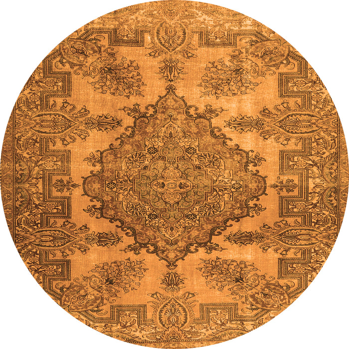 Square Persian Orange Traditional Rug, tr2909org
