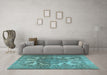 Machine Washable Persian Light Blue Traditional Rug in a Living Room, wshtr2909lblu