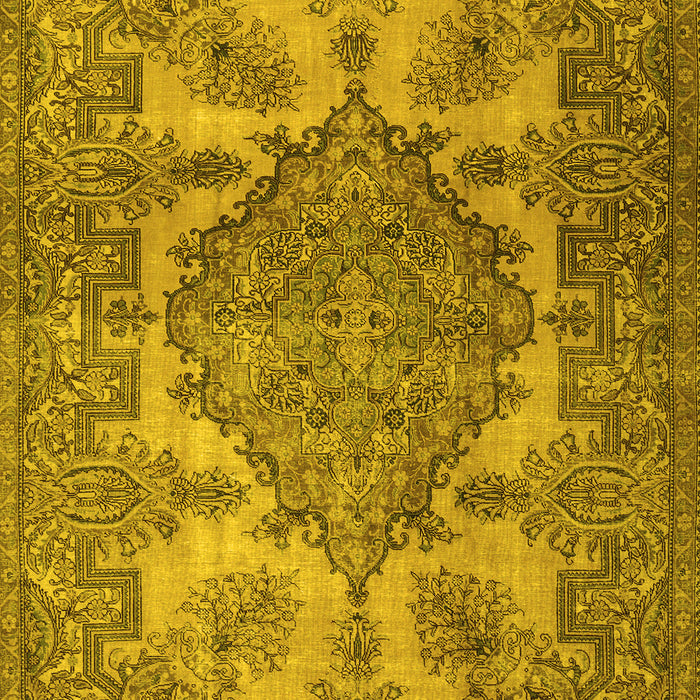 Machine Washable Persian Yellow Traditional Rug, wshtr2909yw