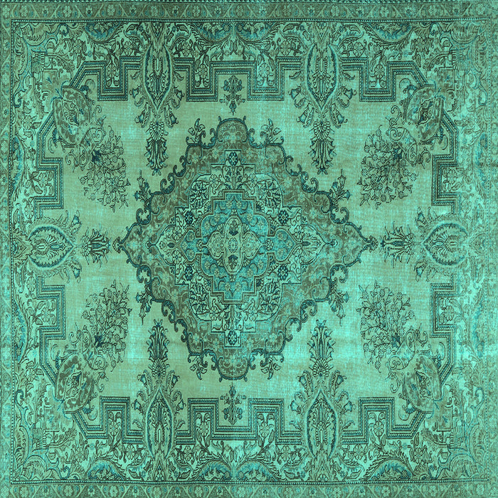 Square Persian Turquoise Traditional Rug, tr2909turq
