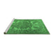 Sideview of Machine Washable Persian Emerald Green Traditional Area Rugs, wshtr2909emgrn