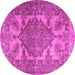 Round Persian Pink Traditional Rug, tr2909pnk