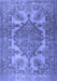 Machine Washable Persian Blue Traditional Rug, wshtr2909blu