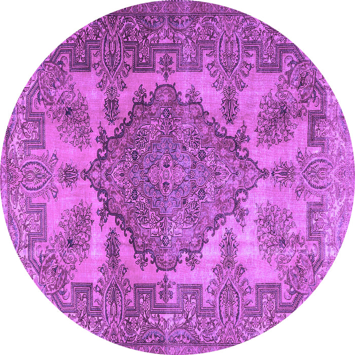 Round Persian Purple Traditional Rug, tr2909pur