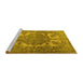 Sideview of Machine Washable Persian Yellow Traditional Rug, wshtr2909yw