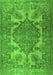 Serging Thickness of Machine Washable Persian Green Traditional Area Rugs, wshtr2909grn