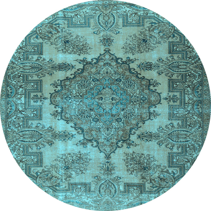 Round Persian Light Blue Traditional Rug, tr2909lblu