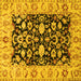 Square Machine Washable Persian Yellow Traditional Rug, wshtr290yw