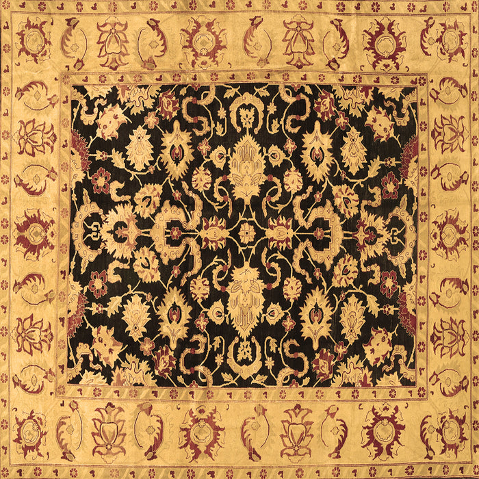Square Machine Washable Persian Brown Traditional Rug, wshtr290brn