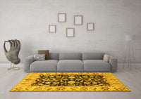 Machine Washable Persian Yellow Traditional Rug, wshtr290yw