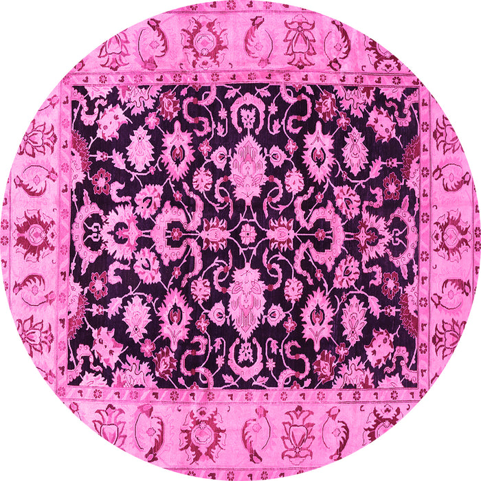 Round Persian Pink Traditional Rug, tr290pnk