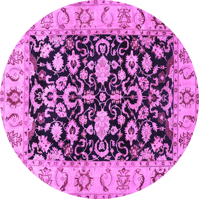 Round Machine Washable Persian Purple Traditional Area Rugs, wshtr290pur