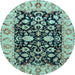 Round Persian Light Blue Traditional Rug, tr290lblu