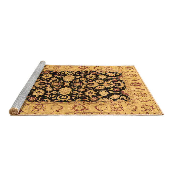 Sideview of Machine Washable Persian Brown Traditional Rug, wshtr290brn