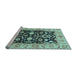 Sideview of Machine Washable Persian Light Blue Traditional Rug, wshtr290lblu