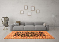 Machine Washable Persian Orange Traditional Rug, wshtr290org