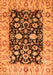 Serging Thickness of Machine Washable Persian Orange Traditional Area Rugs, wshtr290org