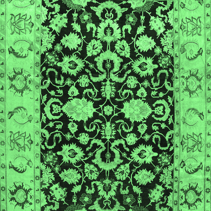 Machine Washable Persian Emerald Green Traditional Area Rugs, wshtr290emgrn