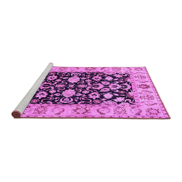 Sideview of Machine Washable Persian Purple Traditional Area Rugs, wshtr290pur