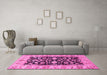 Machine Washable Persian Pink Traditional Rug in a Living Room, wshtr290pnk