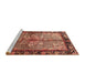 Sideview of Machine Washable Traditional Saffron Red Rug, wshtr291