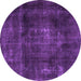 Round Persian Purple Traditional Rug, tr2910pur