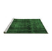 Sideview of Machine Washable Persian Emerald Green Traditional Area Rugs, wshtr2910emgrn