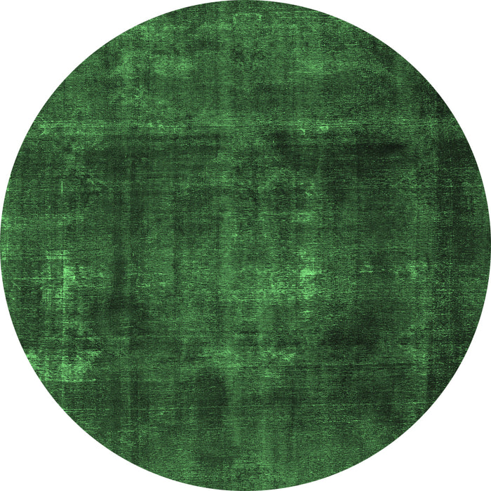 Round Machine Washable Persian Emerald Green Traditional Area Rugs, wshtr2910emgrn