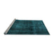 Sideview of Machine Washable Persian Light Blue Traditional Rug, wshtr2910lblu