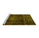 Sideview of Machine Washable Persian Yellow Traditional Rug, wshtr2910yw