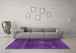 Machine Washable Persian Purple Traditional Area Rugs in a Living Room, wshtr2910pur