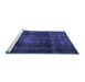 Sideview of Machine Washable Persian Blue Traditional Rug, wshtr2910blu