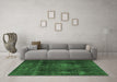 Machine Washable Persian Emerald Green Traditional Area Rugs in a Living Room,, wshtr2910emgrn